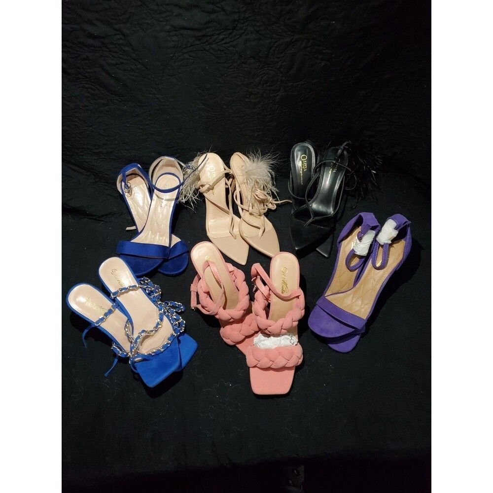 Lot of 6 Pairs Size 7.5 Women's Heels Different Designers Free Shipping